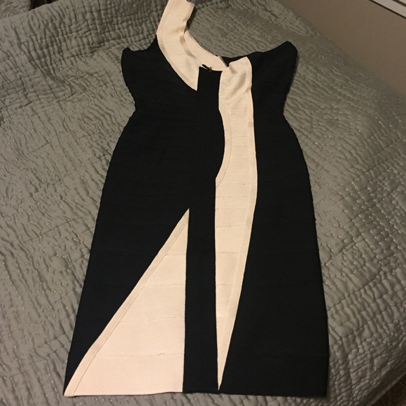 Herve Leger black and cream dress "Nita" - Picture 2 of 3